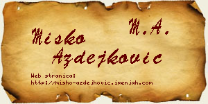 Miško Azdejković vizit kartica